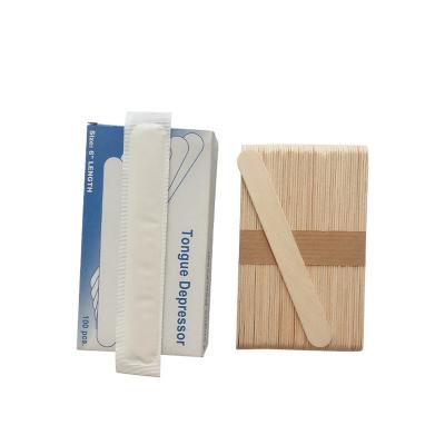 China Soft 100 Pcs / Carton Medical Dental Use Adult Sterilized Sterilized Disposable Wooden Spatula for sale