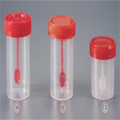 China Custom Clear Safety Seal PP 60ml Medical Disposable Stool Collection Container With Spoon for sale