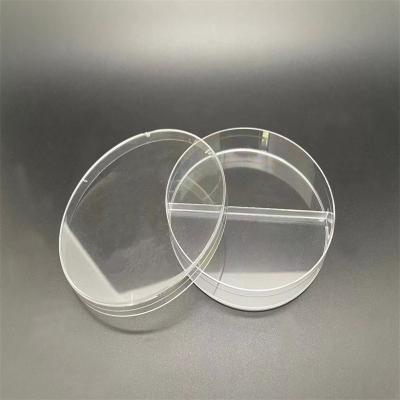 China Plastic Disposable Petri Dish Cell Culture Petri Dish 90x15mm Round Lab Autoclave PS Round Two Compartment With Lid for sale