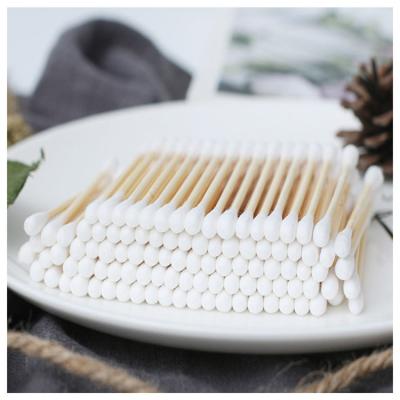 China medical cleaning & Environmentally Friendly Disposable Bamboo Sticks Cosmetic Remover Makeup Double Around Buds White Ear Absorbent Cotton Cleansing Bud for sale