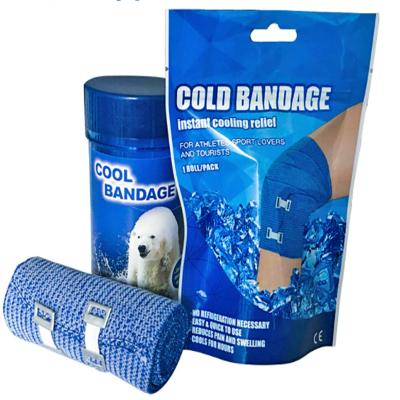 China Customized Different Knee Shin Ankle Cold Wrap Ice Cooling Compression Sports Cold Wrap Bandage for sale