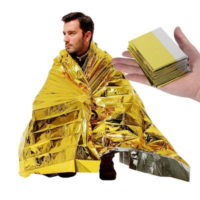 China Waterproof Outdoor Disposable Foil Survival Rescue Insulation Blanket Gold Emergency Blanket Pet Material Emergency Heater for sale