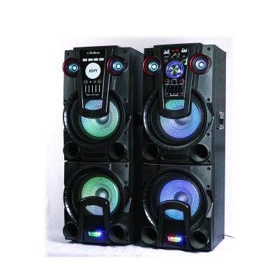 China LED Flashing Light 12 Inch Stage Professional Active Speaker UF-1298/2.0 With Small Mixer Console for sale