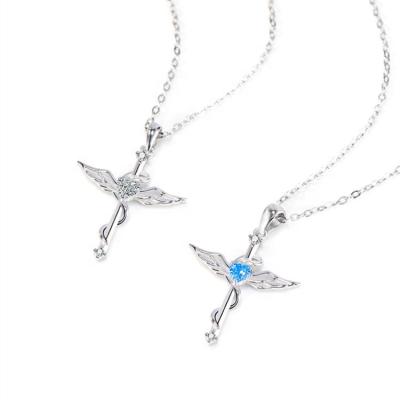 China Fashion Jewelry Angel Necklace Sparkly 925 Sterling Silver from Jesus Sweater Stainless Steel Women's Wholesale for sale