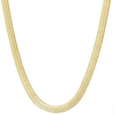 China Fashionable Hyperbole Snake Shape Ladies Herringbone 14K Gold Plated Stainless Steel Necklace Design Jewelry for sale