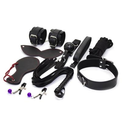 China Happy To Bust Leather Bondage Sets 8pcs Adult BDSM Sex Toys Slave KITS For Couples SM Products Wholesale for sale