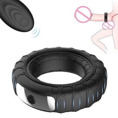 China Cool To The Explosion Male Elastic Tire Lock Ring Frequency Vibration Massage Silicone Hot Selling Wireless Remote Control Multi Multi Lock Ring for sale