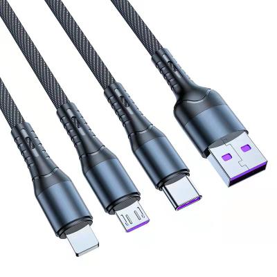 Cina Mobile Phone For iPhone14 Super Fast Charging Cable 66W One-to-Three To 6A Data Cable Three-in-One Type-C Data Android Cable in vendita