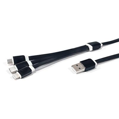 Cina MP3/MP4 Player Custom 3 in 1 PVC/Strip USB Cable Multi Function Data Cable Charging Adapter for iPhone12 Type C Android 3 in 1 USB Cable Charger in vendita