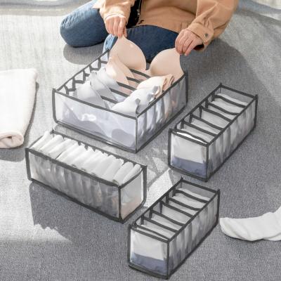 China High Quality Viable Material PVC Bra Compartment Organizer Foldable Underwear Storage Box for sale