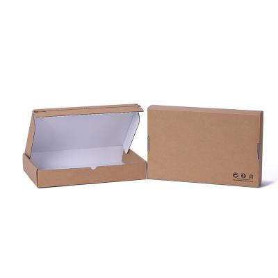 China Recycled Materials Kraft Paper Outside White Color Inside Rectangle Logo Accepted High Quality Foam Custom Self Seal Zipper Ad Box for sale