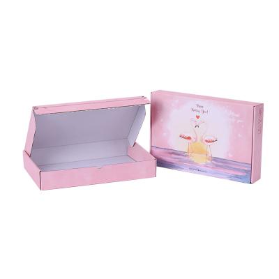 China Recycled Materials Store Print Pink Flamingo Pattern Quick Seal Skin Off Self Zipper Mailing Clothing Mailing Literature Announcement Packaging Box for sale