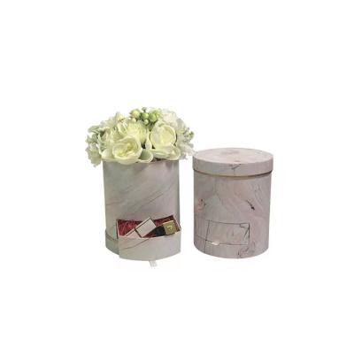 China Handmade/Recycled Material Custom Roses Flower Boxes Packaging Drawer Paper Box Valentine's Day Gift Flower Bouquet Marble Box for sale