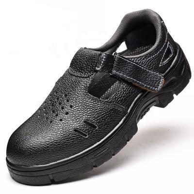 China Protective steel toe cap 2021 latest summer work cool leather lightweight wear-resistant safety shoes for sale