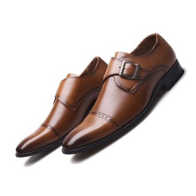 China 2021 New Men's Leather Stylish Shoes Breathable Monk Strap Shoes sepatu strap biksu zapatos con correa de monje for sale