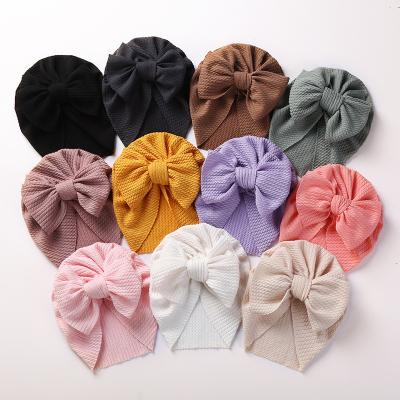 China YiYuan Fashion Babies Hats Striped Newborn Infant Head Protect Hats Oversized Hair Bows Headband Turban Headwraps Wholesales for sale