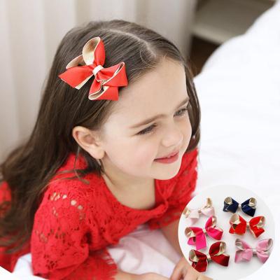 China Beautiful Amazon Hit Hair Bows For Kids Girl Christmas Gift Wholesale Hair Clips For Babies China Tops Supplier for sale