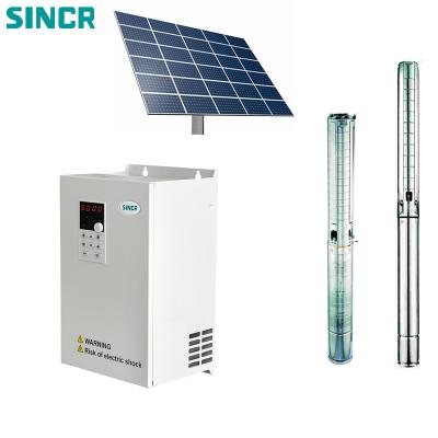 China Commercial High efficiency solar water pump system for farm agriculture irrigation 1hp to 25hp to 50hp submersible for sale