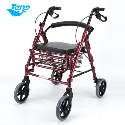 China Yuteng Lightweight Functional Medical Easy Brake Crutch Walker 4 Wheels Walker Rollator Aluminum Rollator Customized for Disabled Elderly for sale