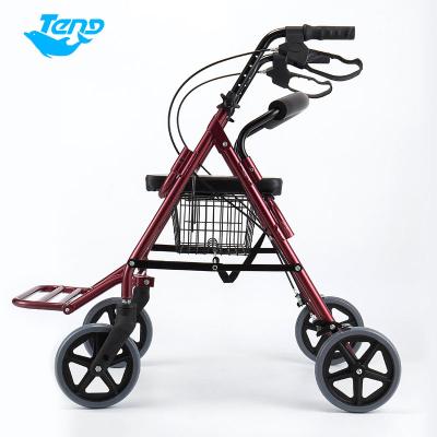 China Customized Aluminum Crutch Walker Rollator Yuteng Medical Equipment Shopping Offer Rollators Lightweight Functional Easy Walker 4 Wheels for sale