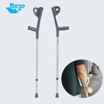 China Customized Lightweight Forearm Crutch Yuteng Rehab Cane No Slip Supports 10 Speed ​​Adjustable Aluminum Forearm Crutch for sale