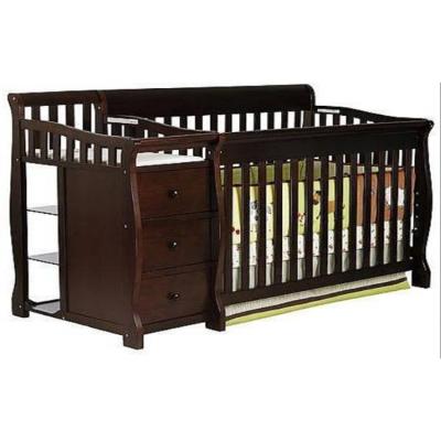 China North American Style Environmental Materials Hot-selling Solid Wooden Children's Beds With Changing Table for sale