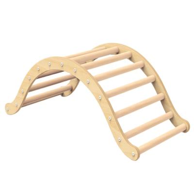 China Safety Playground Indoor Wood Climber Montessori Climbing Toys Wooden Frame for sale