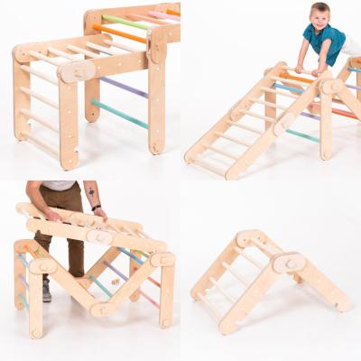 China Indoor Climbing Frames Kids Exercise 3-12years Wooden Climbing Frame for sale