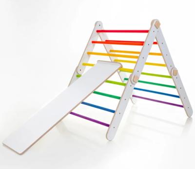 China Modern Indoor Deformable Triangle Arch Climbing Frame Kids Climbing Wooden Frame for sale