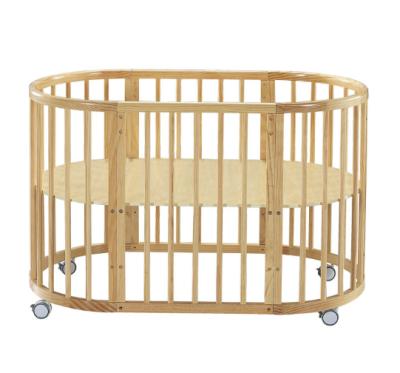 China Traditional Nordic Multifunctional Height Adjustable Wooden Baby Cribs Kids Bed for sale