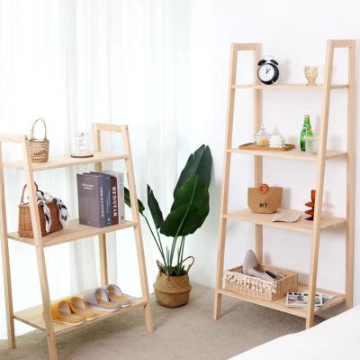 China (Size) 2021 new adjustable solid wood multilayer shelf display rack the wood shelf for home for sale