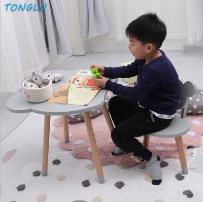 China Traditional Hot Selling High Quality Kids Furniture Trash Bear Table and Wooden Chair Set for sale