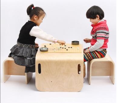 China Modern U Shaped Modern Table Children's Solid Wood Study Table And Chairs for sale