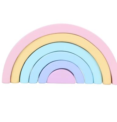 China Montessori Environmental Wooden Rainbow Stacking Blocks Educational Toys For Children for sale