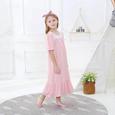 China Summer Thermal Shorts Sheathed Lovely Princess Dress Nightgown Soft Cotton Sleep Pajamas Home Wear Girls Sleepwear for sale