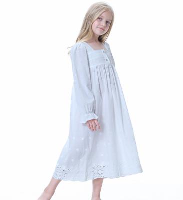 China QUICK DRY Girls Dress White Princess Nightgowns Cotton New Parent-child Sleepwear Lace for sale