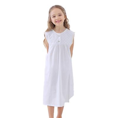 China New Style Thermal Cotton Girls Summer White Pajamas Comfortable and Breathable Princess Dresses Wholesale for sale