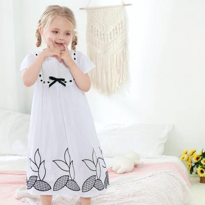 China Wholesale Oversized Breathable Bamboo T-shirt Hotsale Stretchy Sleep Wear Dress Computer Embroidery Ankle-Length for sale