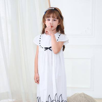 China 2022 breathable hot sale 100% cotton summer short sleeved cute girl pajamas robes for kids nightgown for sale