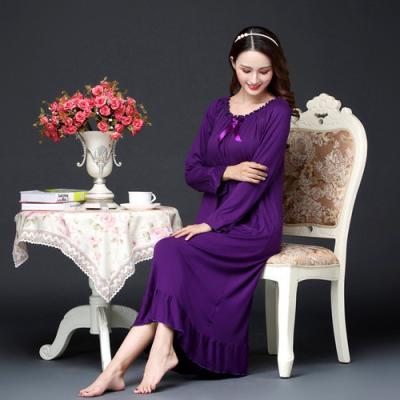 China Modal Korean Version Ladies Thermal Long Sleeves Princess Sleep Skirt Pajamas Ladies Sleepwear for sale