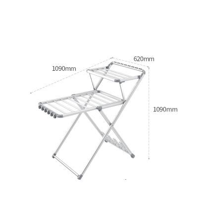 China Modern Clothes Rack Floor Folding Balcony Baby Indoor Clothes Drying Quilt Hat Aluminum Alloy Platform Large Multifunctional for sale