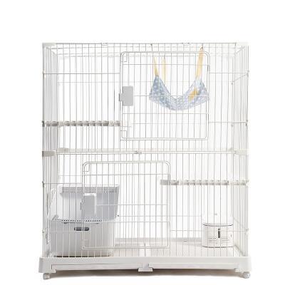 China Multi-story Luxury Metal Cat Cage Sales Customization Sales Customization Pet Cage Large Space Multi-storey Metal Living Villa Indoor Home Black White for sale