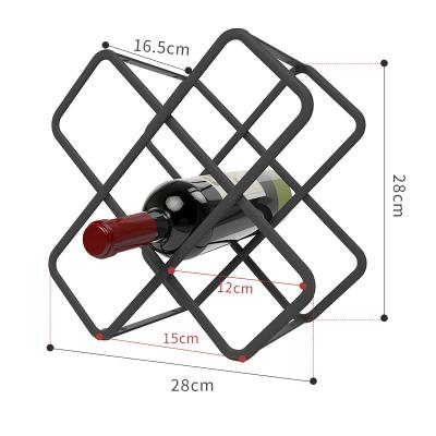 China Wholesale Black (Other) Home Wine Rack Diamond Lattice Wine Rack Fruit Decoration Rack Iron Bar Adjustable Modern Lightweight Luxury Bottles Rack 5 for sale