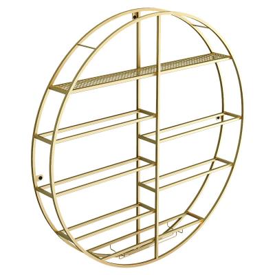 China Simple Modern Wall Hanging Creative Round Adjustable Multifunctional Goblet Goblet Wall Cabinet Wine Rack Wine Display Rack Customization (The Other) for sale