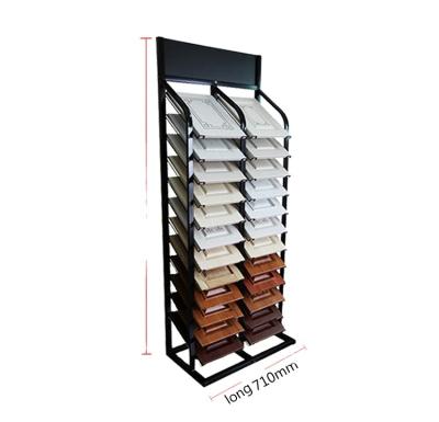 China Cabinet Door Display Rack 30*40 Color Ceramic Gusset Ceiling Tile Aluminum Color Plate Display F006 for sale