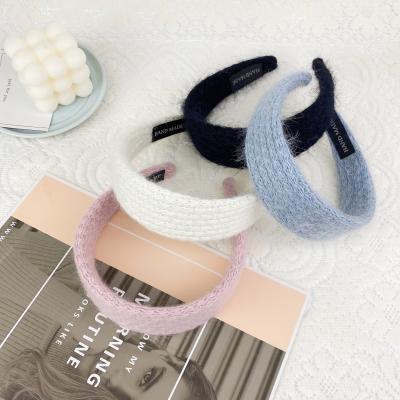 China Fashion Wholesale Women Fashion Headbands Girls Vintage Wool Headband Wide Hairband Makeup For Women Girls for sale