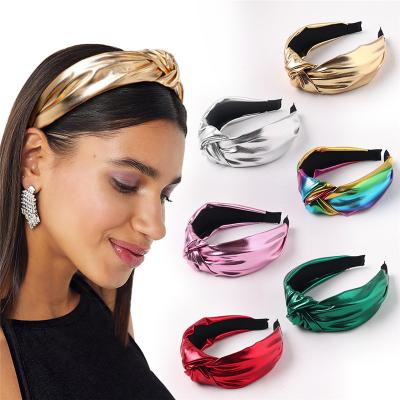 China New Shiny Popular Popular PU Hair Band Fashion Women Headband Wholesale for sale