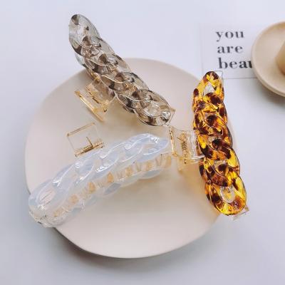 China Fashion / Retro Popular Elegance Hair Claw Clips Girl The Fantastic Popular Clear Hair Claw Chain Clips for sale