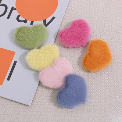 China Fashion/Beautiful Popular Girl Fur Hair Clips Single Color BB Hair Clips Korean Heart Shape Hair Clips For Winter for sale