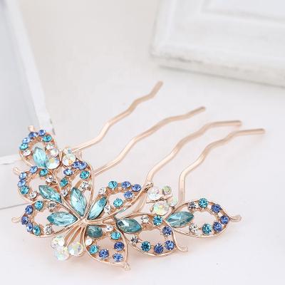 China Decoration Hair Comb Clips New Design Fancy Colorful Rhinestone Hair Comb Clips Bridal Hair Comb Hair Accessories for sale